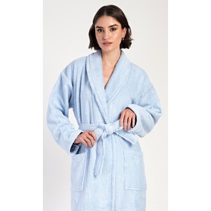 Dámský župan dlouhý se šálovým límcem Karolína (Barva Oranžová, Velikost XL)