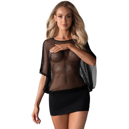 Šaty Obsessive Punker dress (Velikost L/XL, Barva Černá)