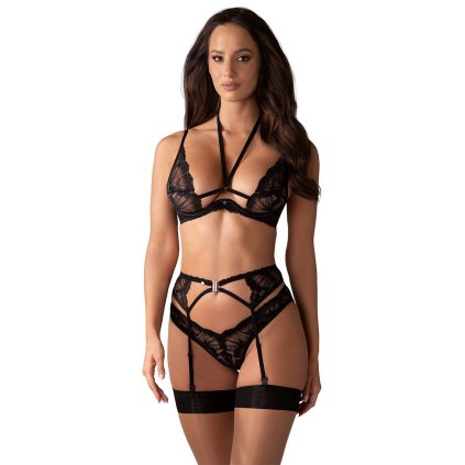 Komplet Obsessive Alessya set (Velikost XS/S, Barva Černá)
