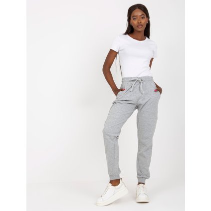 Dámské tepláky B-006.02 BASIC FEEL GOOD (Barva Šedá, Velikost XL)