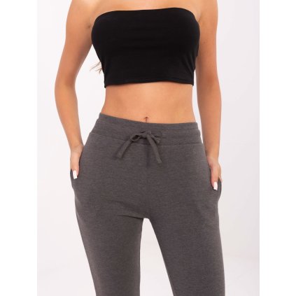 Dámské tepláky B-005.05 BASIC FEEL GOOD (Barva Šedá - tmavě, Velikost XL)