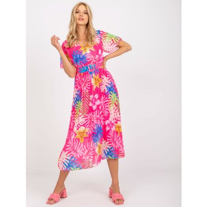 Šaty DHJ-SK-11331-4.99 ITALY MODA (Barva Růžová - tmavě, Velikost UNI)