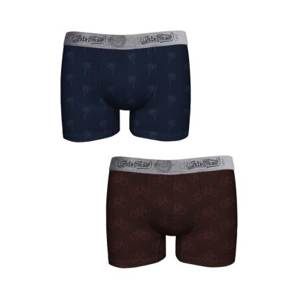 Pánské boxerky John Frank JF2BEF44 2pack (Velikost L, Barva Vícebarevná)
