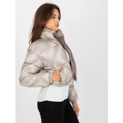 Bunda -NM-KR-P22-6631.98P- (Barva Béžová - tmavě, Velikost XL)