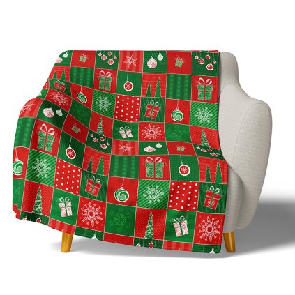 43885 1 mikroplysova deka vanocni patchwork na kresle knl244003