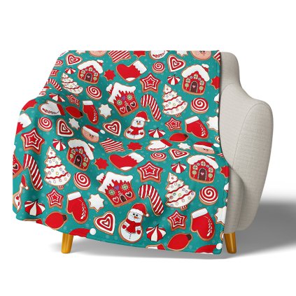 43888 1 vanocni mikroplysova deka pernickova show na kresle knl244007