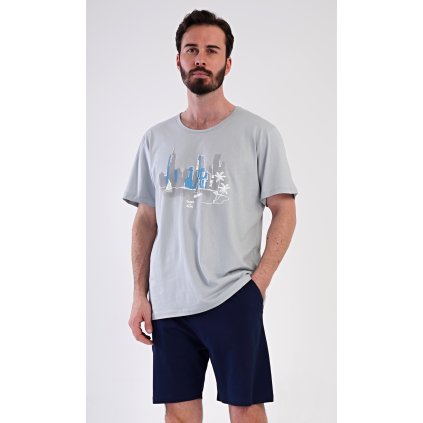 Pánské pyžamo šortky Bruno (Barva Šedá, Velikost 2XL)