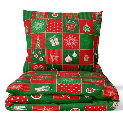43840 7 bavlnene povleceni vanocni patchwork 140x200 slozene rot244014 tip
