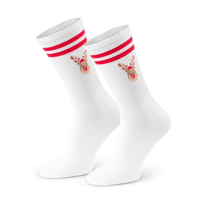 Vánoční ponožky Steven Merry Christmas 136 MEN (Velikost 44-46, Barva Bílá)