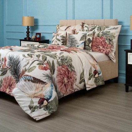 Saténové povlečení LUXURY COLLECTION Kolibřík (Varianta 1+1, 140x200, 70x90cm)