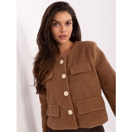 Dámská bunda IT-KR-FL9586.64 RUE PARIS (Barva Hnědá, Velikost S/M)