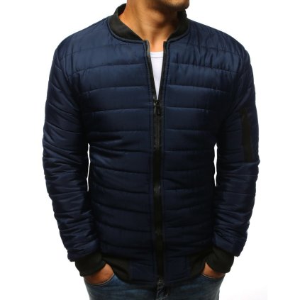 Pánská bunda prošívaná bomber jacket tmavě modrá Dstreet TX2205 (Velikost M, Barva Modrá)