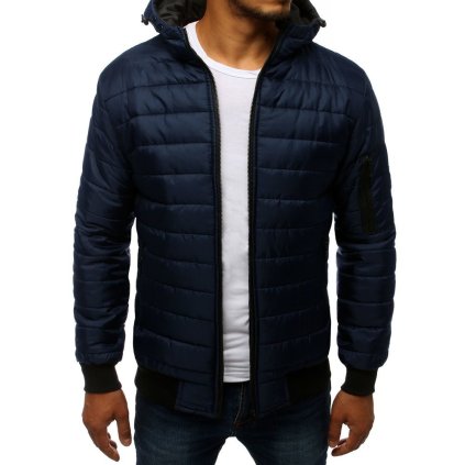 Pánská bunda prošívaná bomber jacket tmavě modrá Dstreet TX2228 (Velikost M, Barva Modrá)