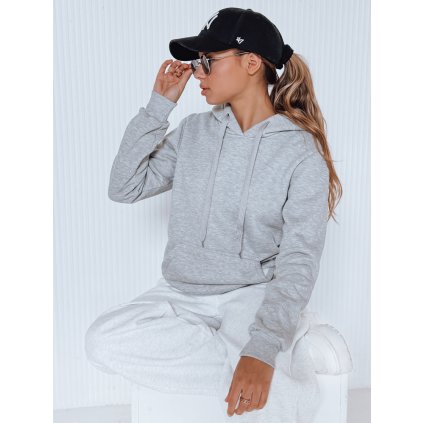 Dámská mikina BASIC s kapucí Dstreet BY0155 (Velikost S, Barva Šedá - světle)