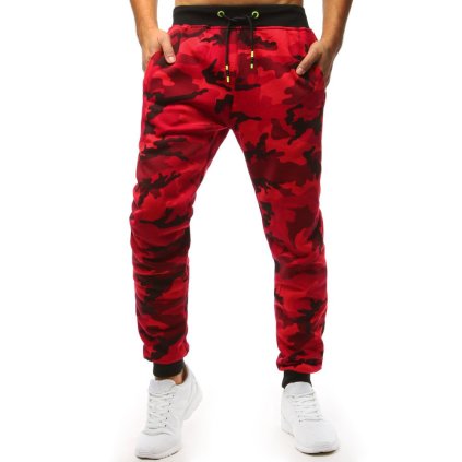 Červené pánské maskáčové jogger tepláky Dstreet UX1467 (Velikost M, Barva Červená)