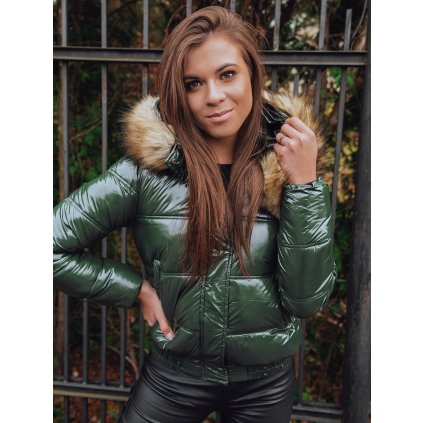 Dámská bunda FELLISA zelená Dstreet TY2459 (Velikost S/36, Barva Zelená)