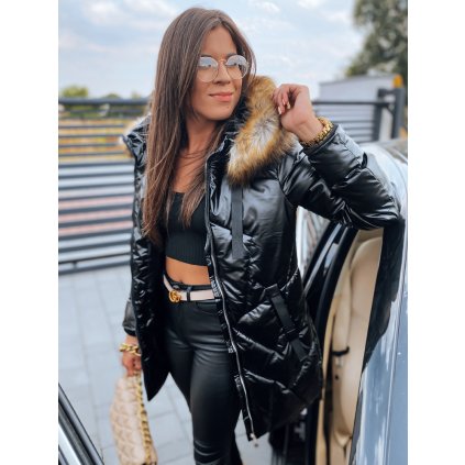 Černá dámská prošívaná zimní bunda s kapucí Dstreet TY2948 (Velikost S, Barva Černá)