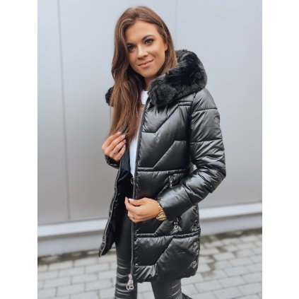 Dámská prošívaná zimní bunda s kapucí Dstreet TY3065 (Velikost S, Barva Černá)