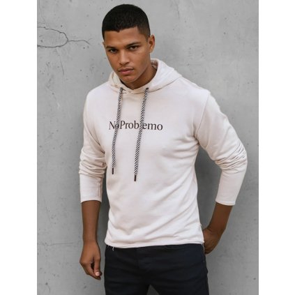 Pánská mikina s kapucí kamelová barva Dstreet BX5455 (Velikost M, Barva Hnědá)