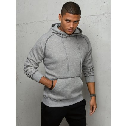 Pánská mikina s kapucí Barva světle šedá DSTREET BX5514 (Velikost M, Barva Šedá - světle)