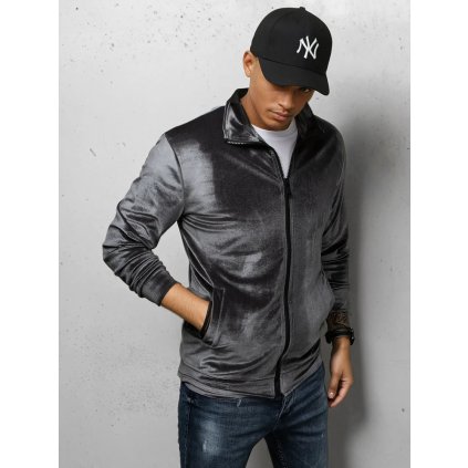 Pánská tepláková mikina Barva šedá DSTREET BX5535 (Velikost M, Barva Šedá - tmavě)