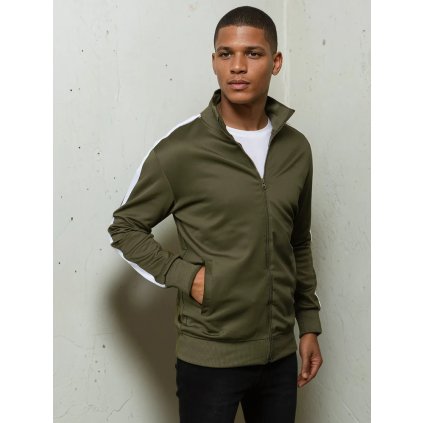 Pánská mikina na zip Barva zelená DSTREET BX5561 (Velikost M, Barva Zelená)
