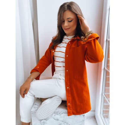 Dámská košile bunda CALIFORNICATION Barva oranžová DSTREET TY3523 (Velikost S, Barva Oranžová)