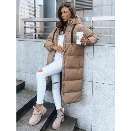 Dámská zimní bunda COZYSEASON Barva tmavě béžová DSTREET TY3759 (Velikost S, Barva Béžová)