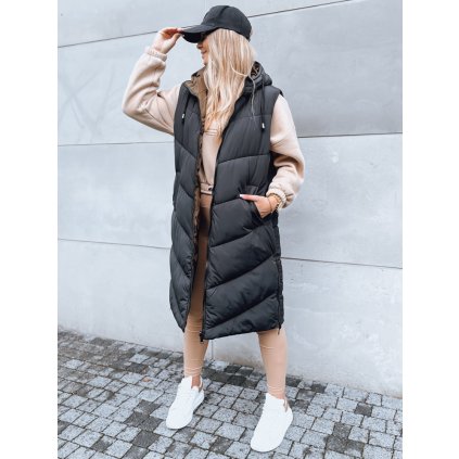 Dámská prošívaná vesta GERIAT Barva černá DSTREET TY3838 (Velikost S, Barva Černá)