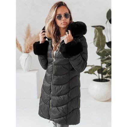 Dámská zimní bunda MOON Barva černá DSTREET TY4051 (Velikost S, Barva Černá)