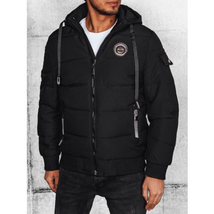 Pánská prošívané bunda Barva černá DSTREET TX4638 (Velikost M, Barva Černá)