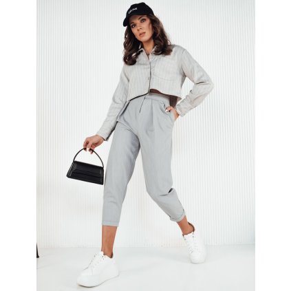 Dámské kalhoty casual BAFROT DSTREET UY1888 (Velikost S, Barva Šedá - světle)