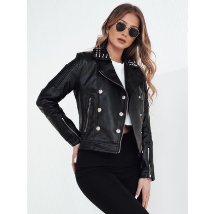Dámská koženová bunda TRUCCO DSTREET TY4178 (Velikost S, Barva Černá)