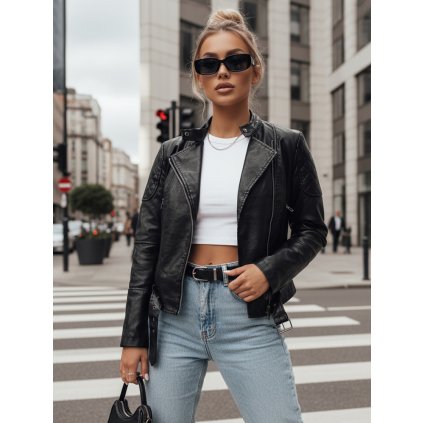 Dámská koženová bunda ERIPA DSTREET TY4194 (Velikost S, Barva Černá)