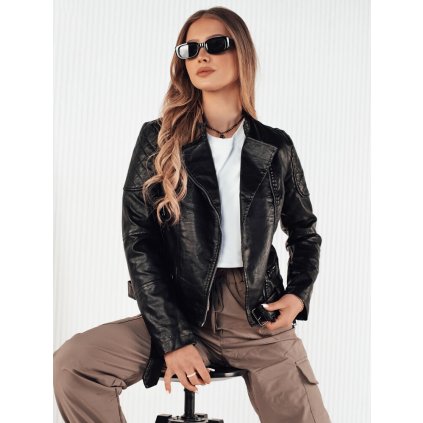 Dámská koženová bunda ERIPA DSTREET TY4194 (Velikost S, Barva Černá)