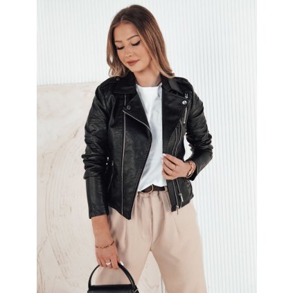 Dámská koženová bunda RUBIO Barva černá DSTREET TY4195 (Velikost S, Barva Černá)