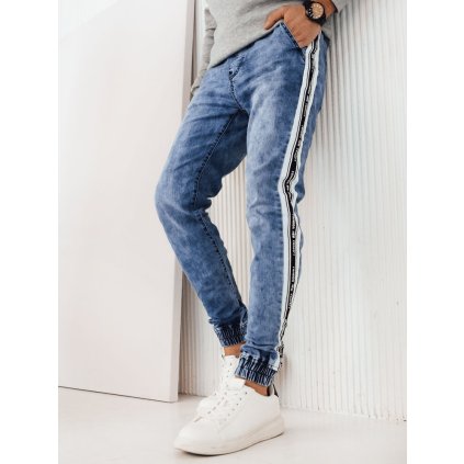 Pánské kalhoty jogger Barva modrá DSTREET UX4224 (Velikost S, Barva Modrá - světle)