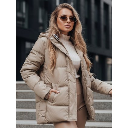 Dámská prošívaná bunda HIMES DSTREET TY4243 (Velikost S, Barva Béžová)