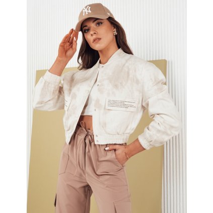 Dámská bomber bunda SERRO Barva béžová DSTREET TY4298 (Velikost S, Barva Béžová)