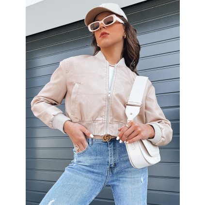 Dámská bomber bunda SANTOL Barva béžová DSTREET TY4339 (Velikost S, Barva Béžová)