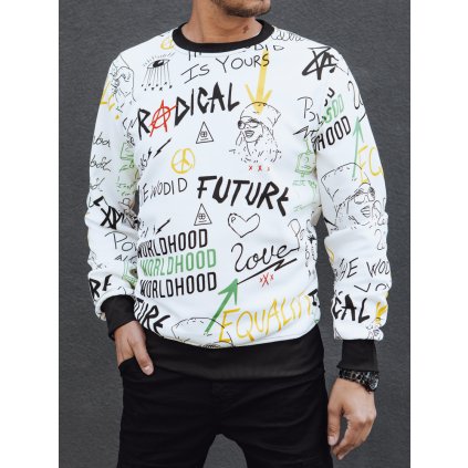 Pánská mikina Dstreet BX0000 bez kapuce (Velikost M, Barva Bílá)