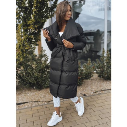 Černá dlouhá dámská zimní bunda Dstreet TY3089 (Velikost S, Barva Černá)