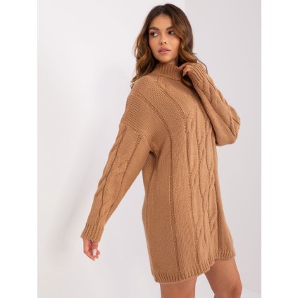 Svetrové šaty LC-SK-1561.72P RUE PARIS (Barva Tělová, Velikost UNI)