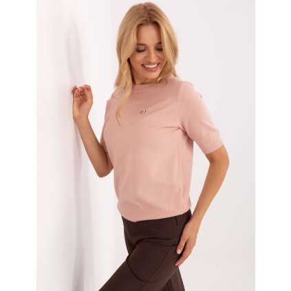 Dámská svetr PM-SW-Y2508.33 s krátkým rukávem (Barva Červená, Velikost XL/XXL)