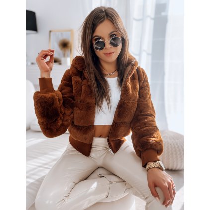 Dámská bunda FERNANDA kamelová Dstreet TY2285z (Velikost S, Barva Hnědá)