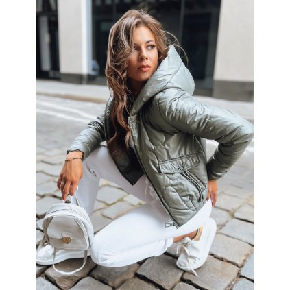 Dámská prošívaná bunda LILYWOOL Barva zelená DSTREET TY3712 (Velikost S, Barva Zelená)