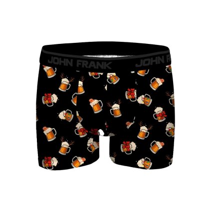 Pánské boxerky John Frank JFBD56-CH-FUN BEER (Velikost L, Barva Černá)