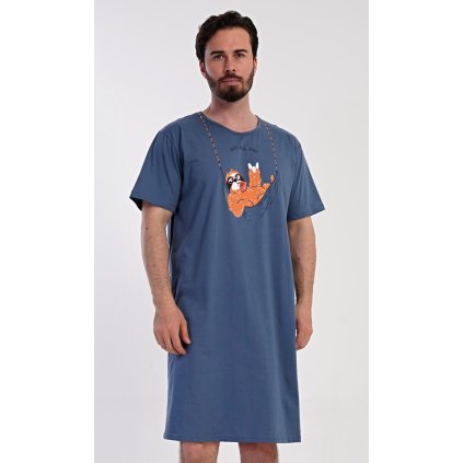 Pánská noční košile s krátkým rukávem Pohodář (Barva Zelená, Velikost L)