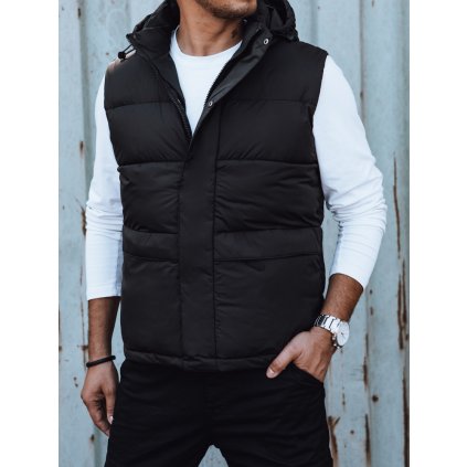 Pánská vesta s kapucí Dstreet TX4782 (Velikost S/48, Barva Černá)