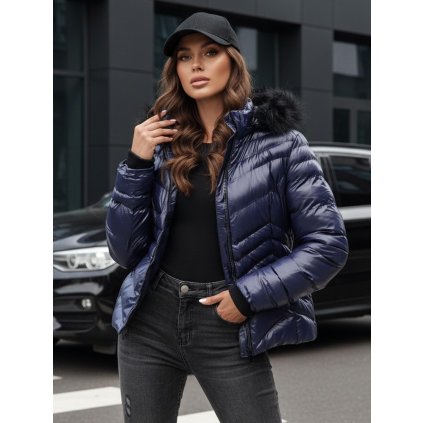 Dámská bunda CRUNKIES s kapucí Dstreet TY4491 (Velikost S, Barva Modrá)
